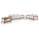 Bronte 3+2+1 Outdoor Teak Look Aluminium with Sunbrella Lounge Setting with Coffee Table