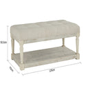 Isabelle Indoor Timber Ottoman Coffee Table with Shelf