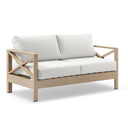 Kansas 2 Seater Outdoor Light Oak Timber Look Aluminium Lounge