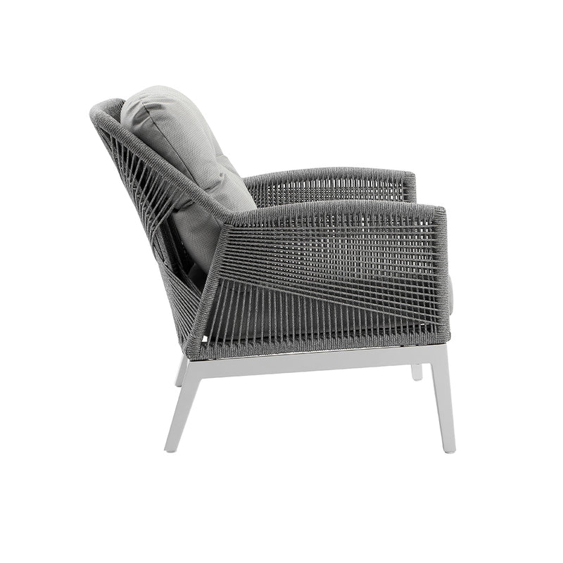 Hugo 1 Seater Outdoor Aluminium and Rope Lounge Chair