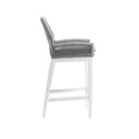 Santorini Outdoor Aluminium 1.5m Bar Table with 6 Hugo Aluminium and Rope Bar Stool