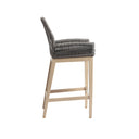 Hugo Outdoor Aluminium and Rope Bar Stool in Light Oak Timber Look