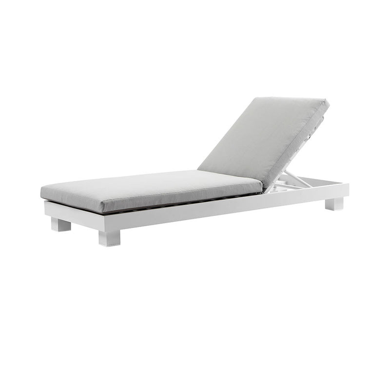 Santorini Aluminium Sun Lounge Set in White with Sunbrella® cushions