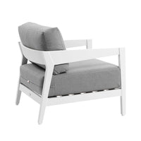 Bronte 3+2+1+1 Outdoor White Aluminium Lounge with Sunbrella Setting with Coffee Table