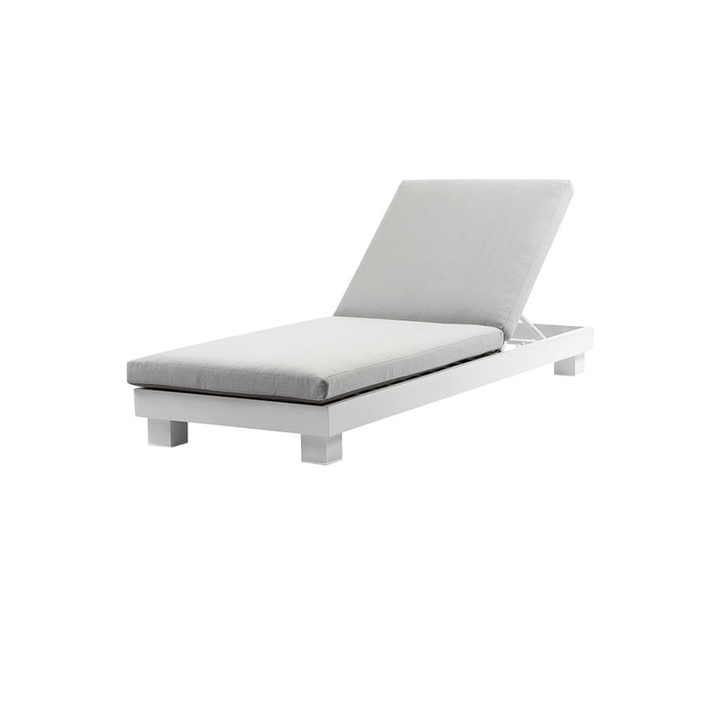 Santorini Aluminium Sun Lounge in White with Sunbrella® cushion