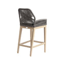 Hugo Outdoor Aluminium and Rope Bar Stool in Light Oak Timber Look