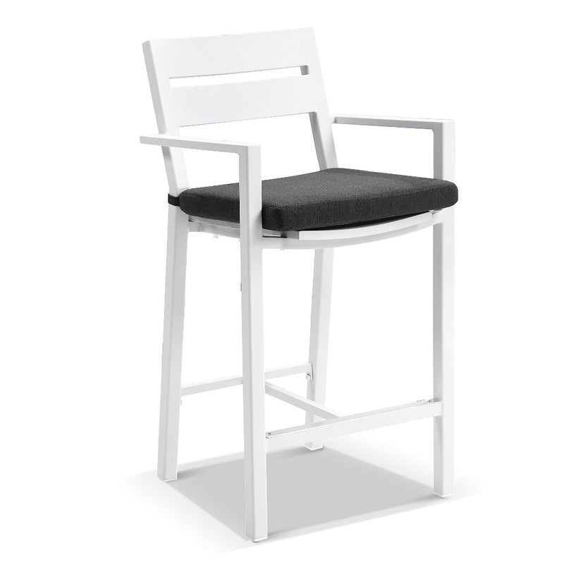 Santorini Outdoor Aluminium Square Bar Table with 2 Bar stools