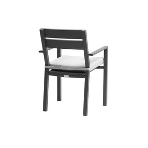 Capri 9 Pcs Dining Setting with Santorini Chairs in Charcoal