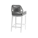 Santorini Outdoor Aluminium 1.5m Bar Table with 6 Hugo Aluminium and Rope Bar Stool