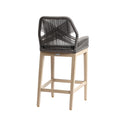 Hugo Outdoor Aluminium and Rope Bar Stool in Light Oak Timber Look