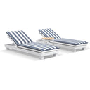 Santorini Aluminium Sun Lounge Set w/ Round Table in White