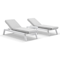 Bondi Outdoor Aluminium Sun lounge Set with Santorini Side Table