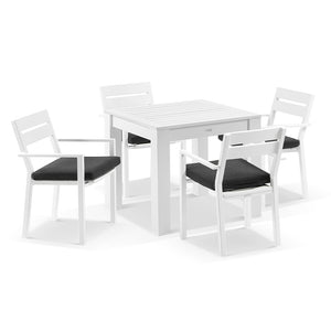 Santorini Outdoor 4 Seater Square Aluminium Dining Table with Santorini Chairs