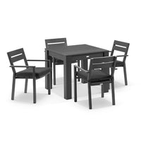 Santorini Outdoor 4 Seater Square Aluminium Dining Table with Santorini Chairs