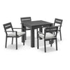 Santorini Outdoor 4 Seater Square Aluminium Dining Table with Santorini Chairs