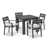 Santorini Outdoor 4 Seater Square Aluminium Dining Table with Santorini Chairs