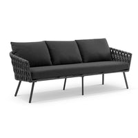 Lismore 3 Seater Outdoor Aluminium and Rope Lounge