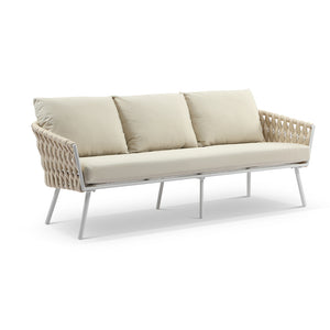 Lismore 3 Seater Outdoor Aluminium and Rope Lounge