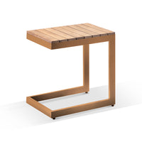 Balmoral Outdoor Aluminium and Teak Top Slide Under Side Table