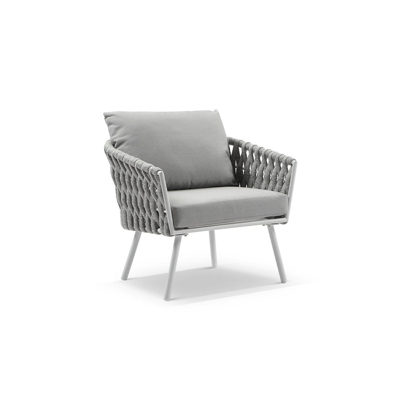 Lismore 1 Seater Outdoor Aluminium and Rope Lounge Chair