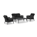 Hugo 2+1+1 Seater Outdoor Aluminium and Rope Lounge Set with Coffee Table