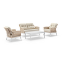 Hugo 2+1+1 Seater Outdoor Aluminium and Rope Lounge Set with Coffee Table