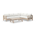 Kansas Package C - Outdoor Aluminium Corner Modular Lounge Set with Coffee Table in Light Oak Timber Look