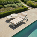 Kansas Outdoor Aluminium Sun Lounge on Wheels with Sunbrella cushion