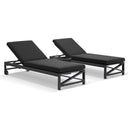 Kansas Outdoor Aluminium Sun Lounge Set on Wheels with Hugo Side Table