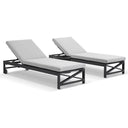 Kansas Outdoor Aluminium Sun Lounge Set on Wheels with Hugo Side Table