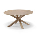Houston Outdoor 1.5m Round Dining Table in Light Oak Timber Look Aluminium