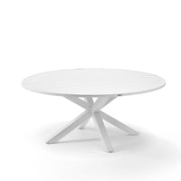 Houston Outdoor 1.8m Round Aluminium Dining Setting with 8 Hugo Chairs