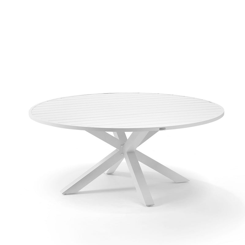 Houston Outdoor 1.8m Round Aluminium Dining Setting with 8 Hugo Chairs