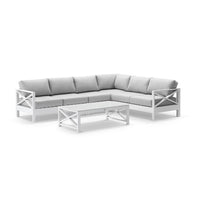 Kansas Package C - Outdoor Aluminium Corner Modular Lounge Set with Coffee Table