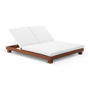 Santorini Aluminium Double Sun Lounge in Teak Look with Sunbrella