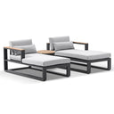 Balmoral Daybed Outdoor Aluminium and Teak Lounge with Round Side table