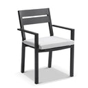 Tuscany Round 1.5m Outdoor Aluminium and Teak Dining Table with 6 Santorini Dining Chairs