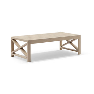 Kansas Package A - Outdoor Aluminium Corner Lounge Set with Coffee Table in Light Oak Timber Look