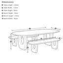 Abbotsbury Indoor 2.2m Timber Dining Setting with Benches