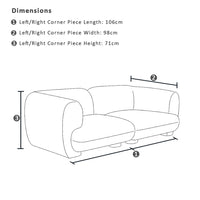 Airlie Indoor 2 seater Modular Fabric Sofa Lounge