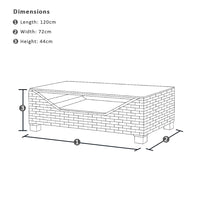 Anantara Outdoor Wicker Glass Top Coffee Table With Teak Feet