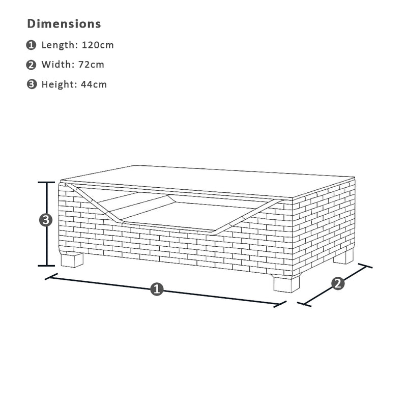 Anantara Outdoor Wicker Glass Top Coffee Table With Teak Feet