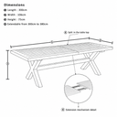 Austin Outdoor 3m - 3.8m Extension Aluminium Table with 12 Hugo Rope Dining Chairs