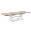 Austin Outdoor 2.2m Extension Dining Set with Light Oak Aluminium and 10 Hugo Chairs