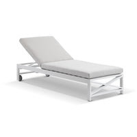 Kansas Outdoor Aluminium Sun Lounge Set on Wheels with Sunbrella Cushions