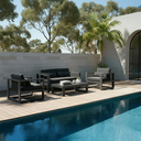 Santorini 2+1+1 Outdoor Aluminium Lounge Set with Coffee Table