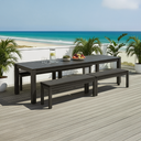 Santorini 3.55m Outdoor Rectangle Aluminium Dining Table With 4 Bench Seats