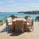 Entertainer 2.45cm Outdoor Aluminium Dining Table with 8 Avery Rope Chairs