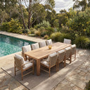Entertainer 3.05cm Outdoor Aluminium Dining Table With 10 Avery Rope Chairs