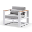 Balmoral 1 Seater Outdoor Aluminium and Teak Arm Chair